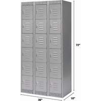Casiers, 6 niveaux, Bloc de 3, 36" x 18" x 72", Acier, Gris, D&eacute;mont&eacute; Helyx Safety & Industrial Supplies