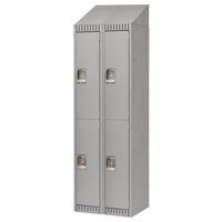 Casiers, 2 niveaux, Bloc de 2, 24" x 18" x 82", Acier, Gris, D&eacute;mont&eacute; Helyx Safety & Industrial Supplies