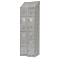Casiers, 6 niveaux, Bloc de 2, 24" x 18" x 82", Acier, Gris, D&eacute;mont&eacute; Helyx Safety & Industrial Supplies