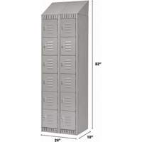 Casiers, 6 niveaux, Bloc de 2, 24" x 18" x 82", Acier, Gris, D&eacute;mont&eacute; Helyx Safety & Industrial Supplies