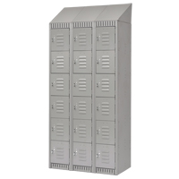 Casiers, 6 niveaux, Bloc de 3, 36" x 18" x 82", Acier, Gris, D&eacute;mont&eacute; Helyx Safety & Industrial Supplies
