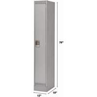 Lockers, 12" x 18" x 76", Steel, Grey, Knocked Down Helyx Safety & Industrial Supplies
