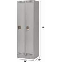 Casiers, Bloc de 2, 24" x 18" x 76", Acier, Gris, D&eacute;mont&eacute; Helyx Safety & Industrial Supplies