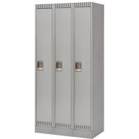 Casiers, Bloc de 3, 36" x 18" x 76", Acier, Gris, D&eacute;mont&eacute; Helyx Safety & Industrial Supplies