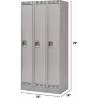 Casiers, Bloc de 3, 36" x 18" x 76", Acier, Gris, D&eacute;mont&eacute; Helyx Safety & Industrial Supplies