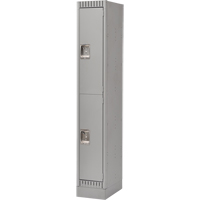Lockers, 2 -tier, 12" x 18" x 76", Steel, Grey, Knocked Down Helyx Safety & Industrial Supplies