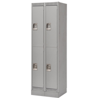 Casiers, 2 niveaux, Bloc de 2, 24" x 18" x 76", Acier, Gris, D&eacute;mont&eacute; Helyx Safety & Industrial Supplies