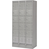 Casiers, 6 niveaux, Bloc de 3, 36" x 18" x 76", Acier, Gris, D&eacute;mont&eacute; Helyx Safety & Industrial Supplies
