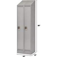 Casiers, Bloc de 2, 24" x 18" x 86", Acier, Gris, D&eacute;mont&eacute; Helyx Safety & Industrial Supplies