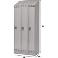 Casiers, Bloc de 3, 36" x 18" x 86", Acier, Gris, D&eacute;mont&eacute; Helyx Safety & Industrial Supplies