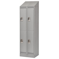 Casiers, 2 niveaux, Bloc de 2, 24" x 18" x 86", Acier, Gris, D&eacute;mont&eacute; Helyx Safety & Industrial Supplies