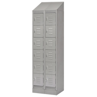Casiers, 6 niveaux, Bloc de 2, 24" x 18" x 86", Acier, Gris, D&eacute;mont&eacute; Helyx Safety & Industrial Supplies