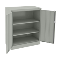 Counter High Cabinet, Steel, 2 Shelves, 42" H x 36" W x 18" D, Light Grey Helyx Safety & Industrial Supplies