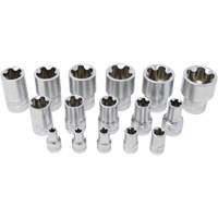 5-Point EPR Torx Socket Set, 16 Pieces, 1/4"/3/8"/1/2" Drive Size Helyx Safety & Industrial Supplies