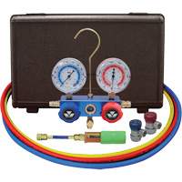 Automotive Manifold Gauge Set with Mini Dye Injector & Manual Couplers Helyx Safety & Industrial Supplies