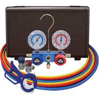 Dual Manifold Gauge Set with Manual Couplers & 3-in-1 Side Mount Can Tap Valve Helyx Safety & Industrial Supplies