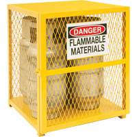 Gas Cylinder Storage Cabinet, 4 Cylinder Capacity, 30" W x 30" D x 35" H, Yellow Helyx Safety & Industrial Supplies