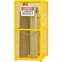 Gas Cylinder Storage Cabinet, 9 Cylinder Capacity, 30" W x 30" D x 71-3/4" H, Yellow Helyx Safety & Industrial Supplies