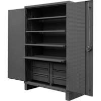 Armoire tr&egrave;s robuste avec tablettes coulissantes, Acier, 4 Tablettes, 78" h x 48" la x 24" P, Gris Helyx Safety & Industrial Supplies