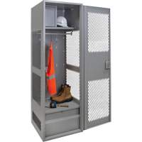 Gear Locker with Door, Steel, 24" W x 24" D x 72" H, Grey Helyx Safety & Industrial Supplies