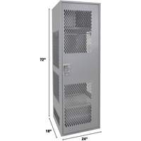 Gear Locker with Door, Steel, 24" W x 18" D x 72" H, Grey Helyx Safety & Industrial Supplies