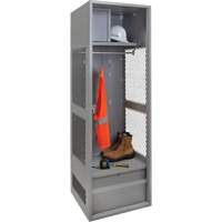 Gear Locker, Steel, 24" W x 24" D x 72" H, Grey Helyx Safety & Industrial Supplies