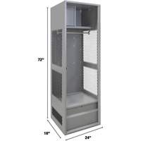 Gear Locker, Steel, 24" W x 18" D x 72" H, Grey Helyx Safety & Industrial Supplies