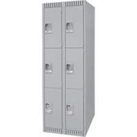 Casiers, 3 niveaux, Bloc de 2, 24" x 18" x 72", Acier, Gris, D&eacute;mont&eacute; Helyx Safety & Industrial Supplies