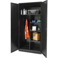 Combination Storage Cabinet, 36" W x 18" D x 72" H, Black Helyx Safety & Industrial Supplies