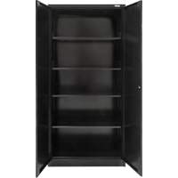 Hi-Boy Storage Cabinet, Steel, 4 Shelves, 72" H x 36" W x 18" D, Black Helyx Safety & Industrial Supplies