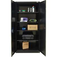 Hi-Boy Storage Cabinet, Steel, 4 Shelves, 72" H x 36" W x 18" D, Black Helyx Safety & Industrial Supplies