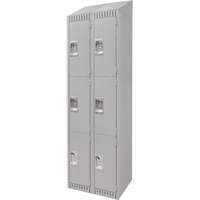 Casiers, 3 niveaux, Bloc de 2, 24" x 18" x 82", Acier, Gris, D&eacute;mont&eacute; Helyx Safety & Industrial Supplies