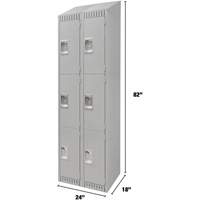 Casiers, 3 niveaux, Bloc de 2, 24" x 18" x 82", Acier, Gris, D&eacute;mont&eacute; Helyx Safety & Industrial Supplies