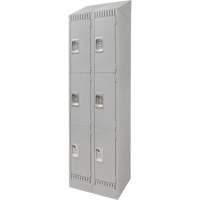 Casiers, 3 niveaux, Bloc de 2, 24" x 18" x 86", Acier, Gris, D&eacute;mont&eacute; Helyx Safety & Industrial Supplies