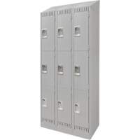 Casiers, 3 niveaux, Bloc de 3, 36" x 18" x 86", Acier, Gris, D&eacute;mont&eacute; Helyx Safety & Industrial Supplies