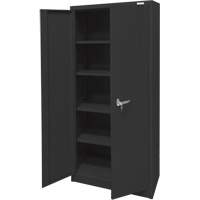 Armoire d'entreposage, Acier, 4 Tablettes, 66" h x 30" la x 15" P, Noir Helyx Safety & Industrial Supplies