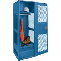 Gear Locker with Door, Steel, 24" W x 18" D x 72" H, Dark Blue Helyx Safety & Industrial Supplies
