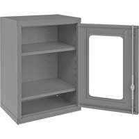 Wall-Mountable Storage Cabinet with Clearview Doors, 26-15/16" H x 18-1/8" W x 13-11/16" D, 2 Shelves, Steel, Grey Helyx Safety & Industrial Supplies