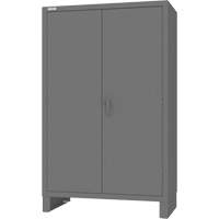 Armoire avec barre de suspension et portes encastr&eacute;es standards, Acier, 78" h x 48" la x 24" P, Gris Helyx Safety & Industrial Supplies