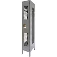 Vented Lockers, 12" x 18" x 78", Steel, Grey, Knocked Down, Perforated Helyx Safety & Industrial Supplies