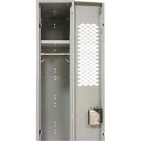 Casiers ventil&eacute;s, Bloc de 3, 36" x 18" x 88", Acier, Gris, D&eacute;mont&eacute;, Perfor&eacute; Helyx Safety & Industrial Supplies