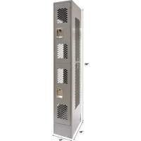 Casiers ventil&eacute;s, 2 niveaux, 12" x 18" x 78", Acier, Gris, D&eacute;mont&eacute;, Perfor&eacute; Helyx Safety & Industrial Supplies