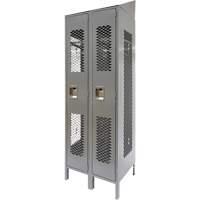 Casiers ventil&eacute;s, Bloc de 2, 24" x 18" x 88", Acier, Gris, D&eacute;mont&eacute;, Perfor&eacute; Helyx Safety & Industrial Supplies