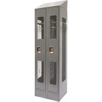 Casiers ventil&eacute;s, Bloc de 2, 24" x 18" x 88", Acier, Gris, D&eacute;mont&eacute;, Perfor&eacute; Helyx Safety & Industrial Supplies