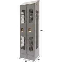 Casiers ventil&eacute;s, Bloc de 2, 24" x 18" x 88", Acier, Gris, D&eacute;mont&eacute;, Perfor&eacute; Helyx Safety & Industrial Supplies