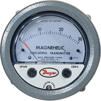 605 Series Magnehelic&reg; Differential Pressure Gauge & Indicating Transmitter, 4" , 0 - 30 in. w.c., Panel Mount, Analogue Helyx Safety & Industrial Supplies