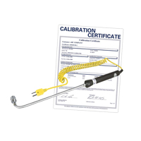Sonde thermocouple de surface &agrave; angle droit avec certificat de calibration, 500 °C (932°F) Temp. max. Helyx Safety & Industrial Supplies