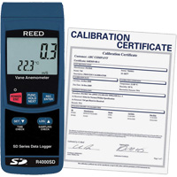 Thermo-an&eacute;mom&egrave;tre avec certificat de calibration, Enregistrement des donn&eacute;es, Gamme de v&eacute;locit&eacute; d'air de 0,4 - 30 m/sec Helyx Safety & Industrial Supplies