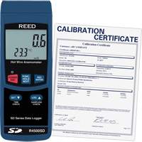 Thermo-an&eacute;mom&egrave;tres &agrave; fil chaud avec enregistrement de donn&eacute;es et certificat de calibration, Enregistrement des donn&eacute;es, Gamme de v&eacute;locit&eacute; d'air de 0,2 - 25 m/sec Helyx Safety & Industrial Supplies
