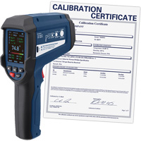 Thermom&egrave;tre infrarouge professionnel avec thermocouple de type K int&eacute;gr&eacute; et certificat d'&eacute;talonnage, -58 - 3362°F (-50 - 1850°C), 55:1, &eacute;missivit&eacute; Ajustable Helyx Safety & Industrial Supplies